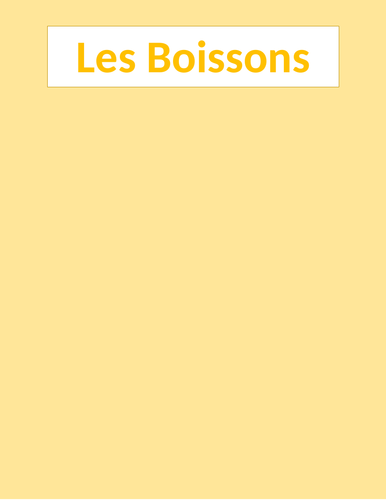 Boissons (Drinks in French) Sudoku