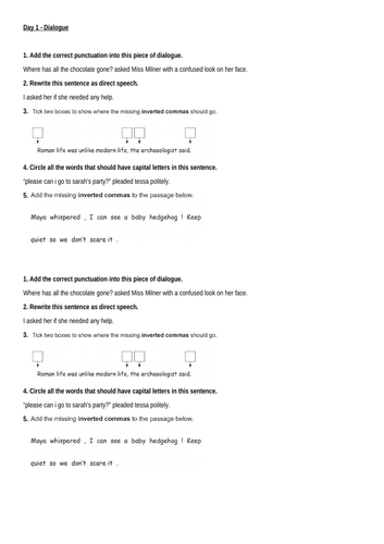 Grammar 5-a-day Questions - Year 6 - SATs Revision