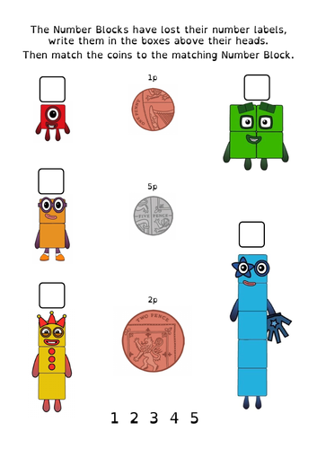 numberblocks money uk introduction teaching resources