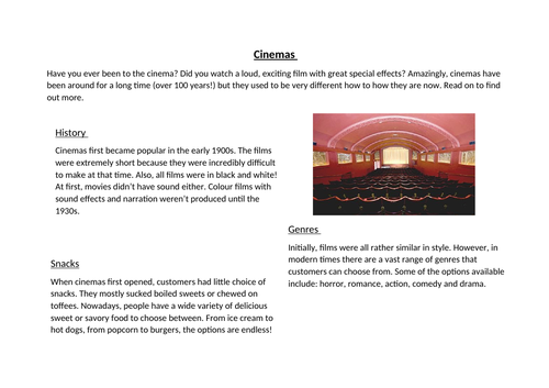 Modelled Write- Information text (non-chron report) Yr 3/4