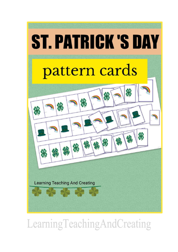 ST. PATRICK'S DAY KINDERGARTEN PATTERN CARDS