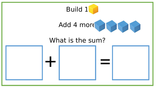 Addition by lego or cubes