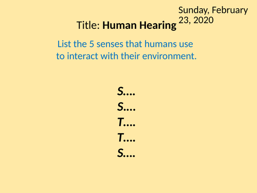 KS3 Human Hearing