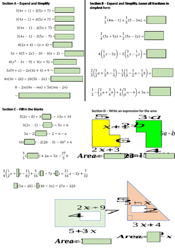 Expanding brackets involving fractions