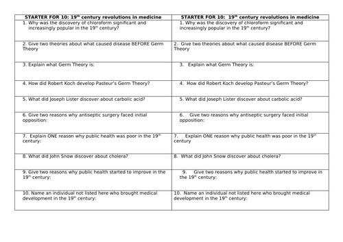 AQA 8145 Health and the people retrieval revision quizzes