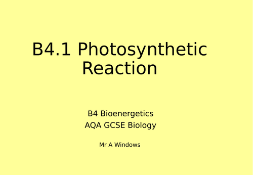 B4 Bioenergetics - AQA GCSE Biology (9-1)