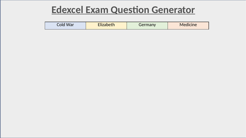 Edexcel History GCSE Revision Exam Question Generator