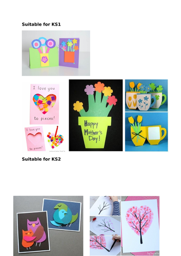 Mothers day card hot sale ideas for ks2