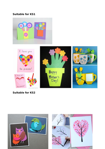 Mother's Day Card Ideas for KS1 and KS2