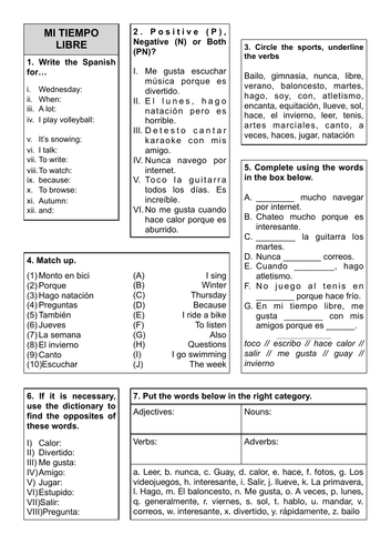 spanish worksheets ks3 ks4 gcse language teaching resources tes