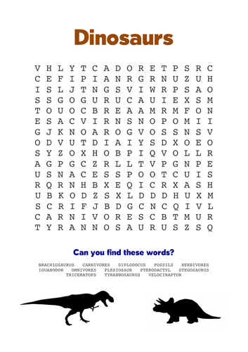 Dinosaurs: Word Search