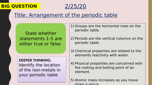AQA new specification-The periodic table-C2.2