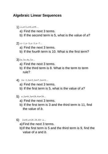 Algebraic Linear Sequences