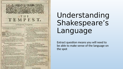 Understanding Shakespeare's Language