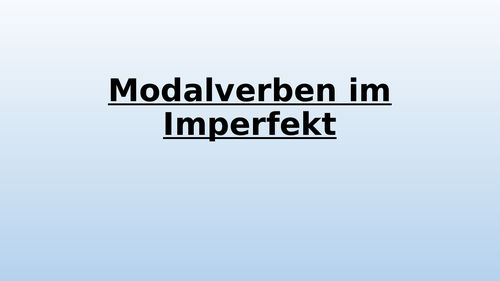 Modals in Imperfect tense