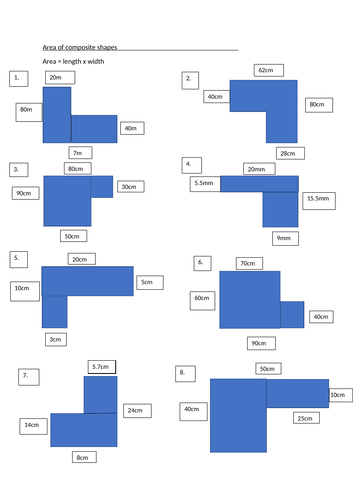 Area of composite shapes | Teaching Resources