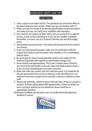 interview support and question bank