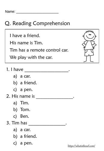 Reading Comprehension Worksheets for Grade 1