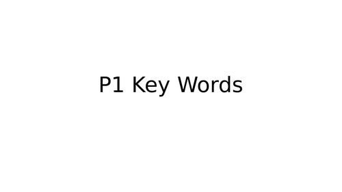 AQA Entry Level Certificate Science 2016 -  P1 Energy, Forces and Matter Key Words Visual Pack