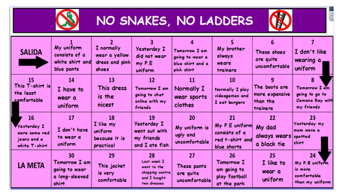 No snakes No ladders - La ropa