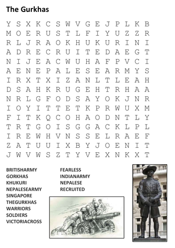 The Gurkhas Word Search