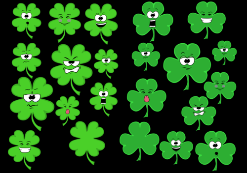 Shamrock-Expressions- Clipart- For Personal or Commercial Use
