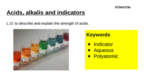 Edexcel indicators acids and alkalis theory lesson Gd5-9