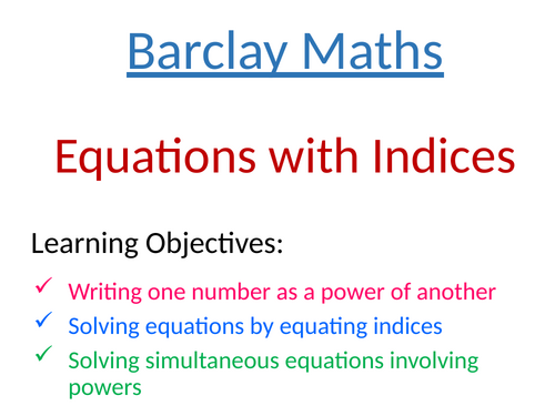 Equations with Indices