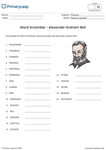 Word Scramble - Alexander Graham Bell