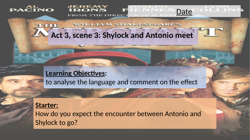 Merchant of Venice: Act 3 Scene 3 (Shylock and Antonio)