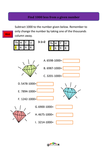 1000 less than a given number