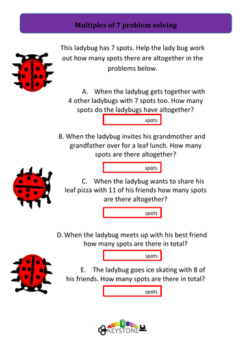 Problem solving 7 times tables