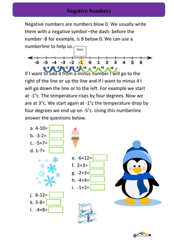 Negative numbers