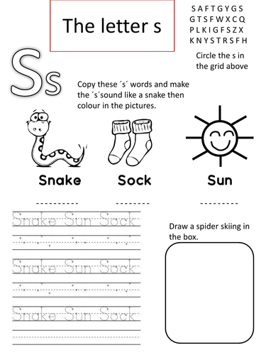 The letter s phonic