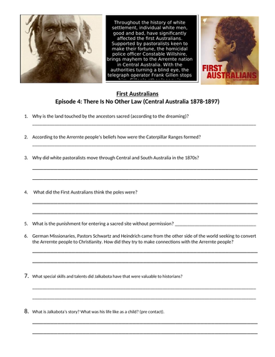 Frontier Wars - 11 Modern History - Viewing First Australians Episode 4 - There is no other law