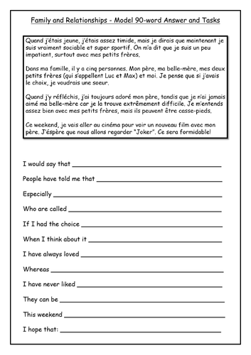 90 word french essay picture