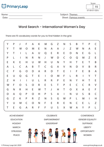 International Women's Day Word Search