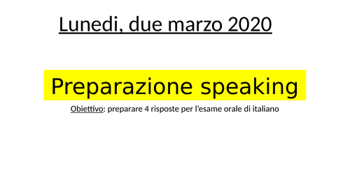 Speaking practice GCSE Italian Edexcel