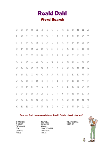 Roald Dahl: Word Search