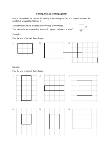 Finding areas by counting squares