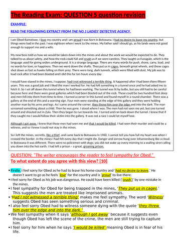 EDUQAS PAPER 1 READING EXAM Q5 REVISION PACK (GCSE English Language)