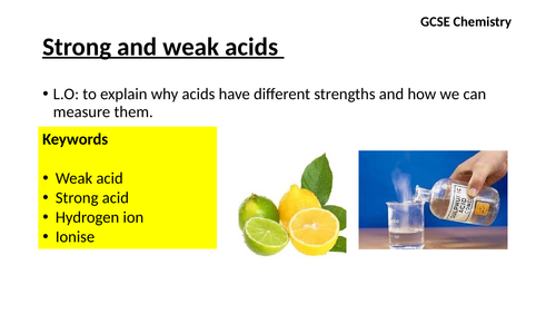 Edexcel the difference between strong and weak acids