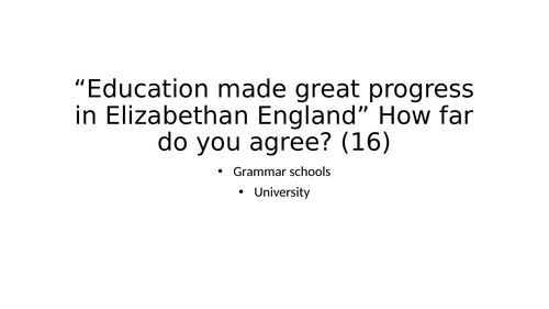 Elizabeth I GCSE Essay Revision
