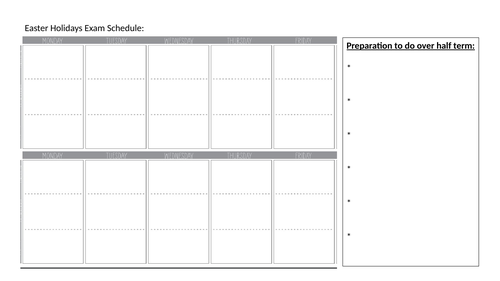 KS3  - Two Week Revision Timetable