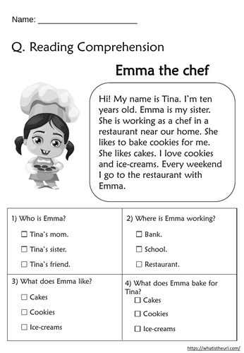 reading comprehension worksheets for grade 2 teaching