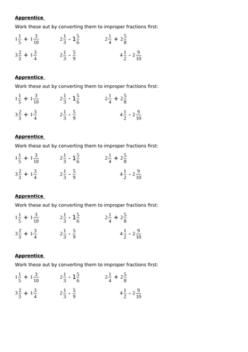 Year 6 Maths Mastery: Fractions