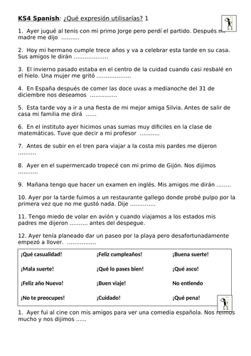 Spanish Ks4 Expressions And Exclamations Teaching Resources