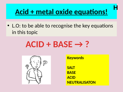 Edexcel acid + metal oxide equations