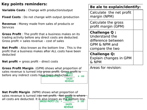 GCSE BUSINESS PAPER BUMPER CALCULATIONS PACK