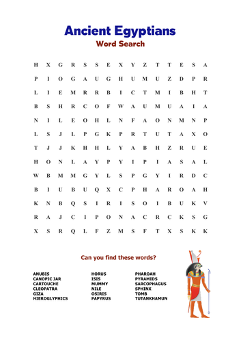 Ancient Egyptians: Word Search | Teaching Resources